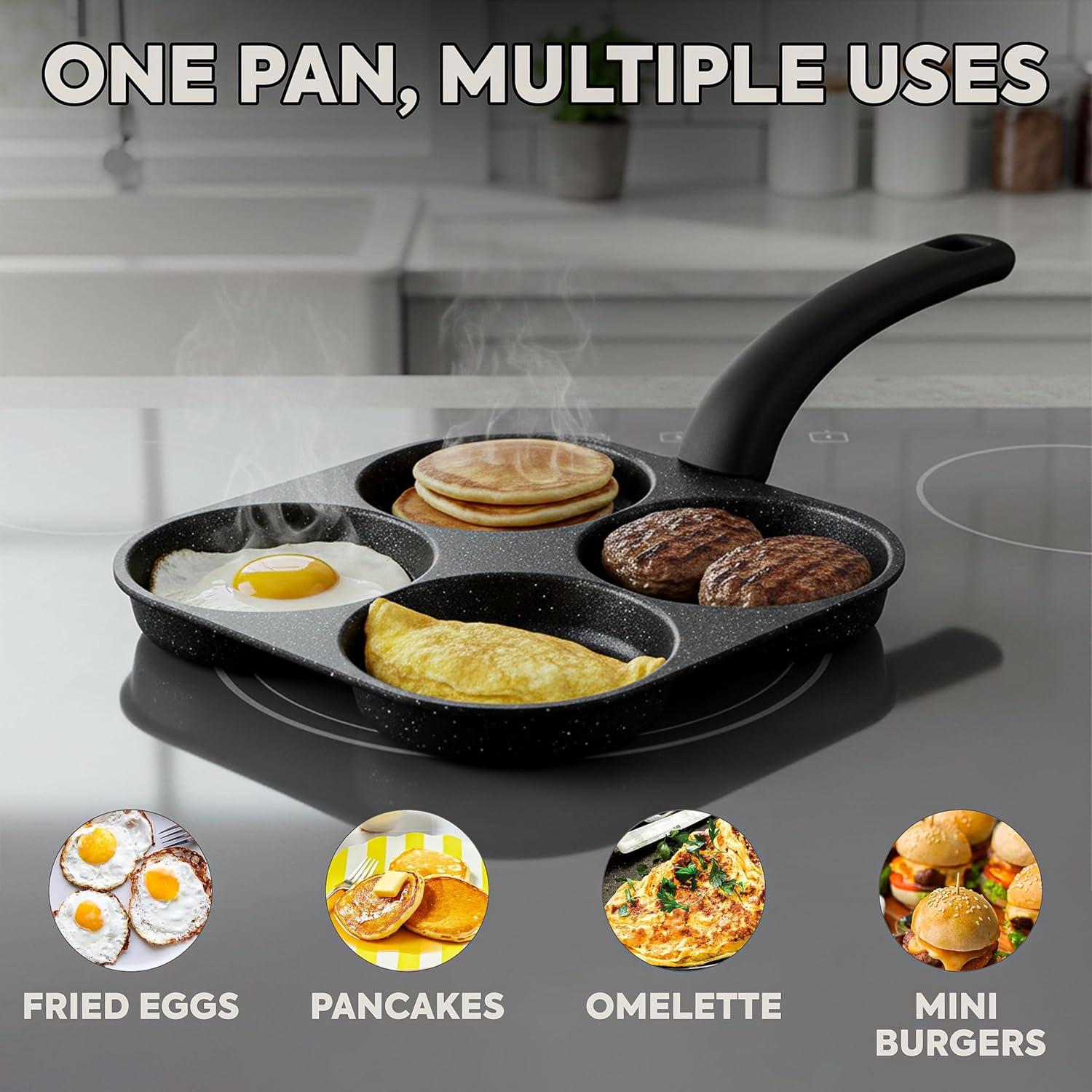 Electric Griddle Pancake - Patelnia do smażenia jajek, nieprzywierająca patelnia