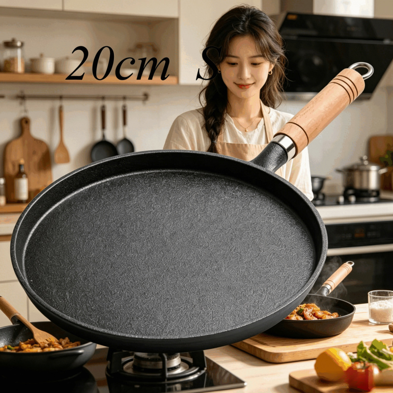 Electric Griddle Pancake - Patelnia żeliwna 20 cm z drewnianą